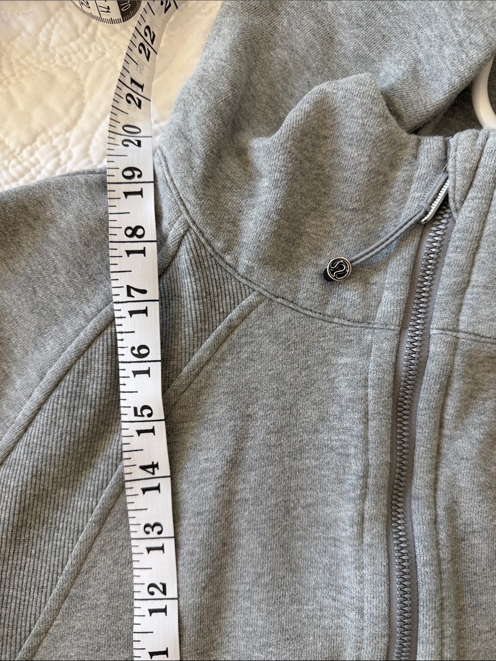 Lululemon Scuba Oversized Half-Zip Hoodie Heathered Core Ultra Light Grey M/L - Picture 4 of 4